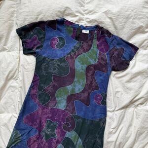 Barracuda Multicolor patchwork maxi dress womens L fairy whimsigoth